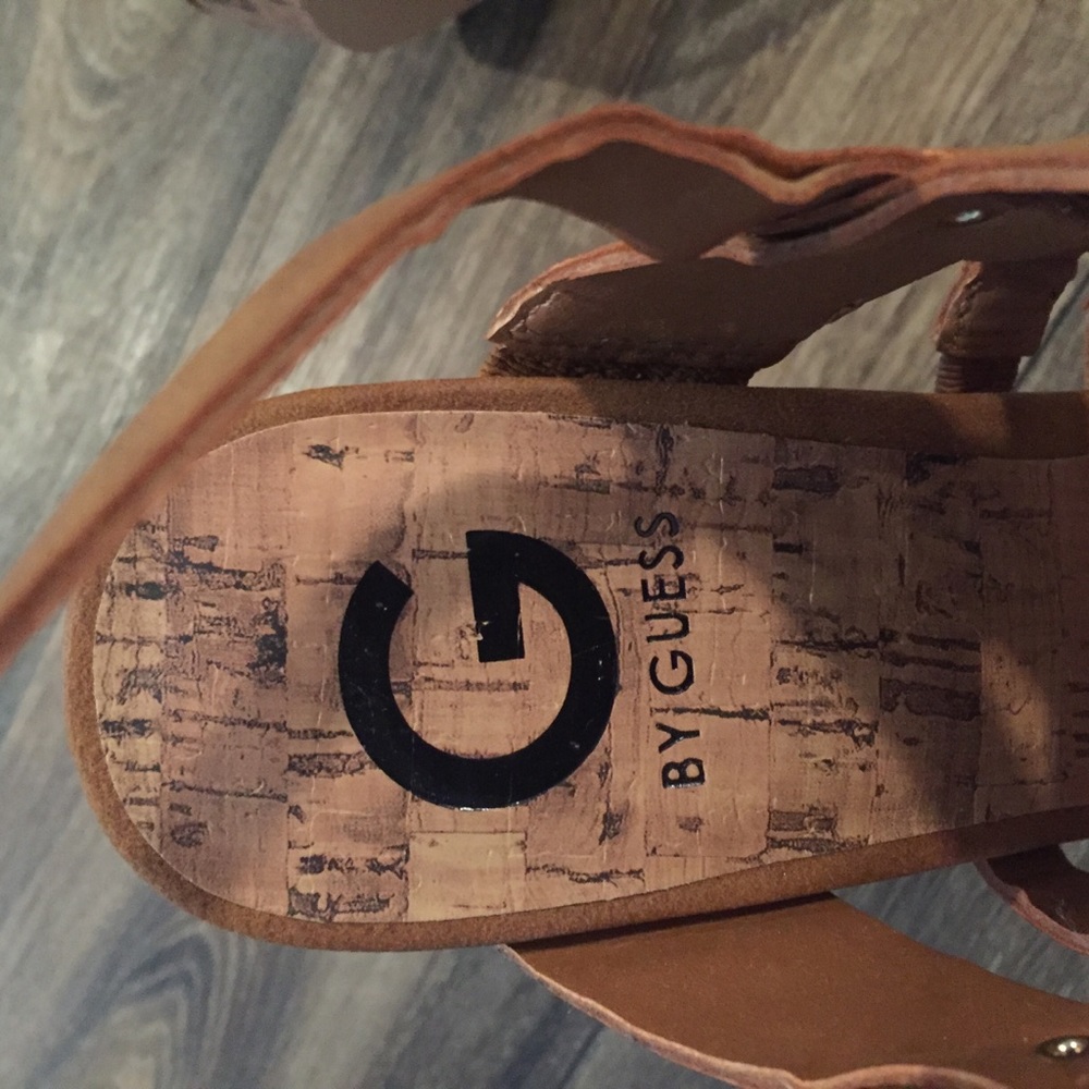 G by Guess Platform Cork Heel Sandals Size 7.5 - Picture 4 of 5